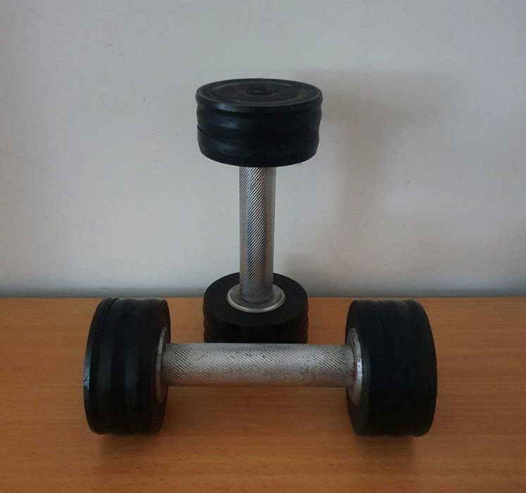 Набір з 2 розбірних гантелей, обрезиненные диски
