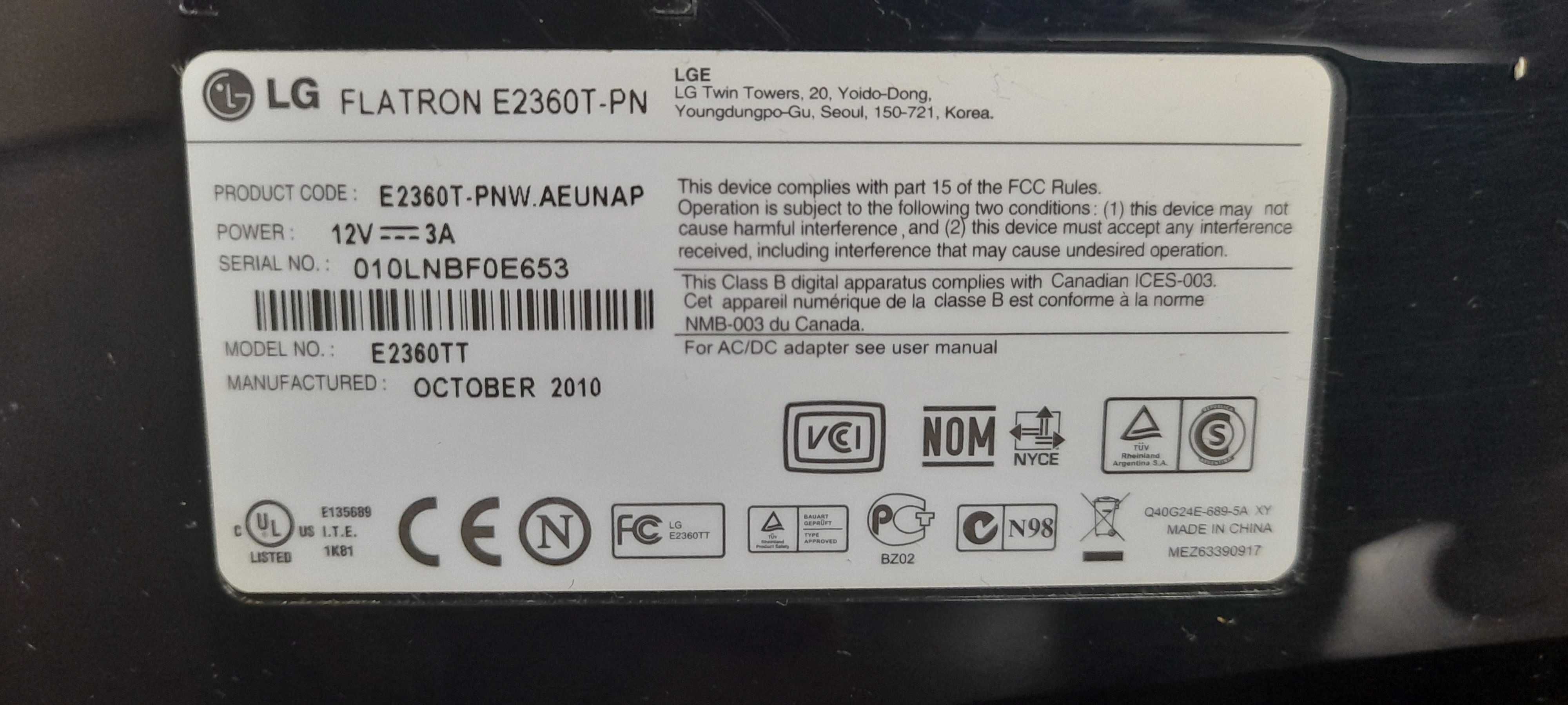 Sprzedam monitor LG 23 cale