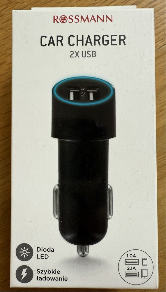 Ładowarka samochodowa - szybkie ładowanie 2 porty USB