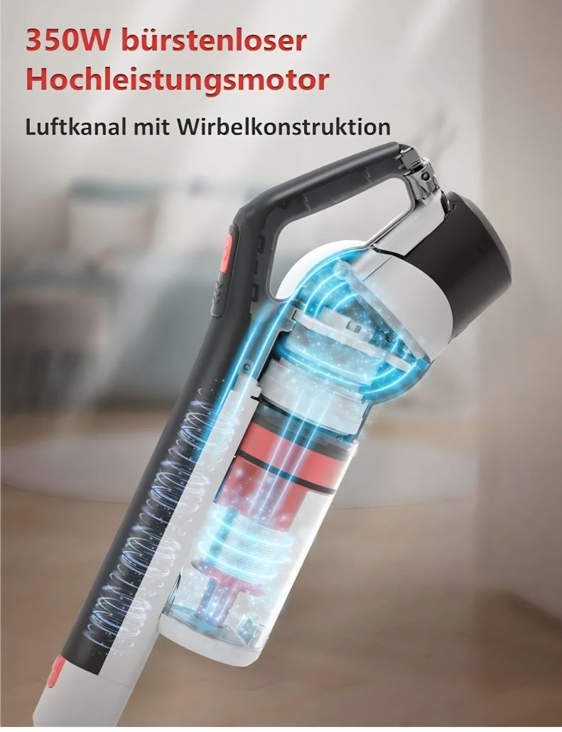 Odkurzacz bezprzewodowy pionowy bezworkowy aku turbo szczotka led 350W