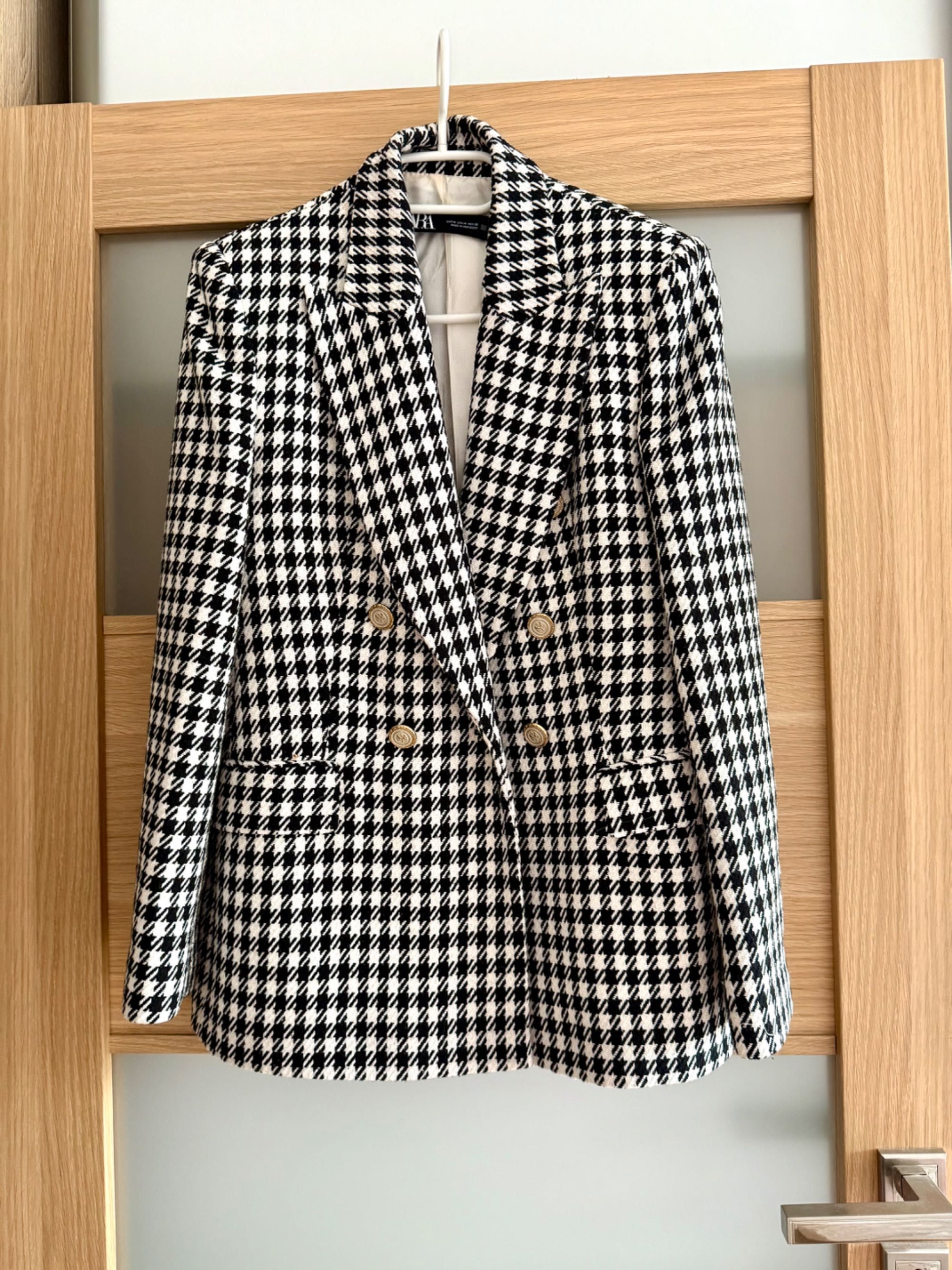 Marynarka Zara tweed m 38 pepitka kratka