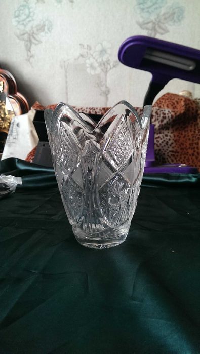 Ваза для цветов «Тюльпан» 16 см. хрусталь СССР Без дефектов