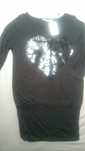 Czarna bluzka tunika z cekinowym sercem H&M 158/164 cm