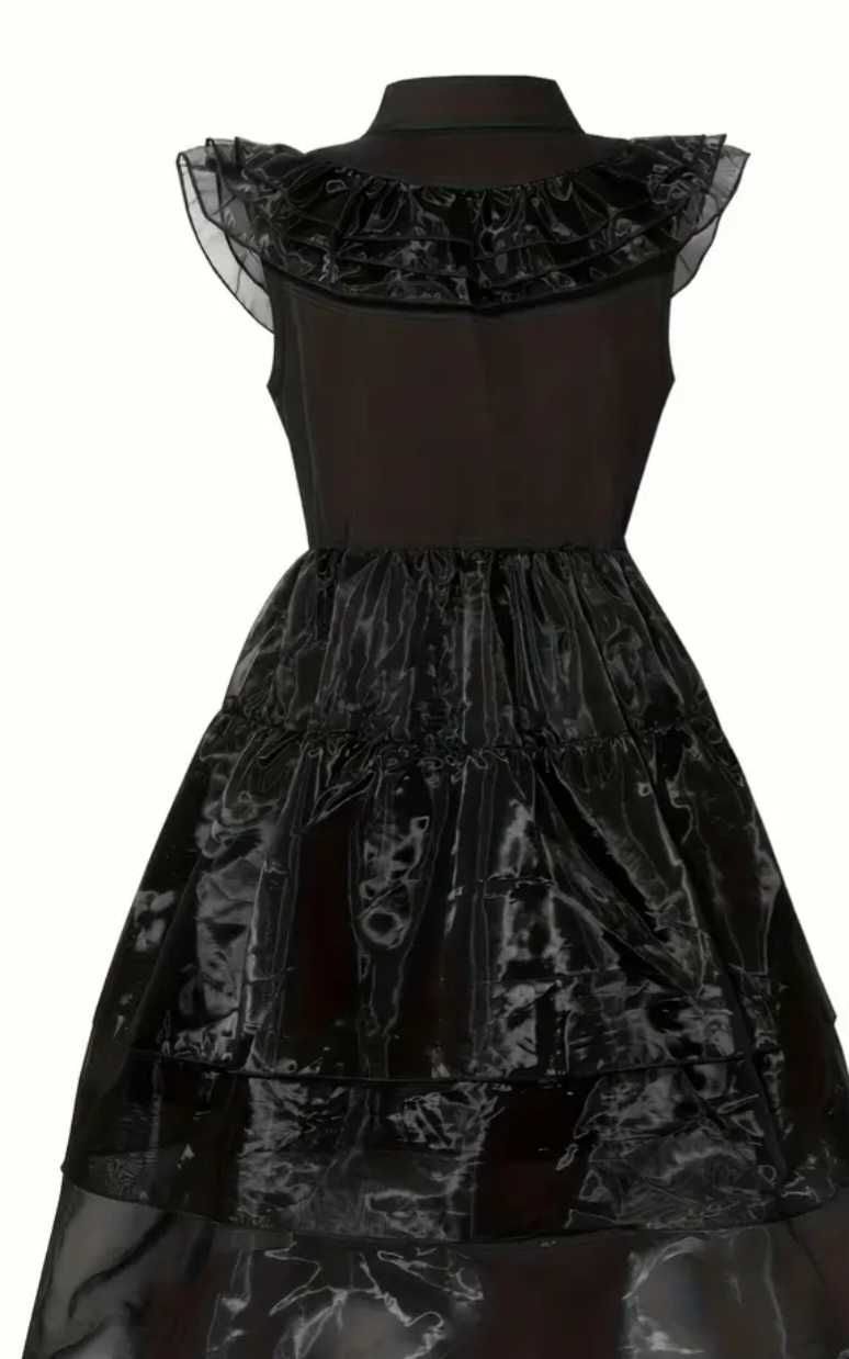 Nowy strój Wednesday Addams, r. 140/146 przebranie bal