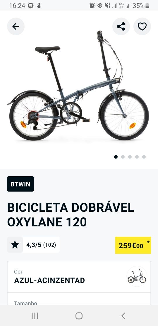 Bicicleta dobravel decathlon