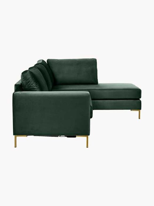 Rozkładana sofa narożna z aksamitu Luna (3-osobowa) West