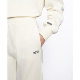 HUGO BOSS RESPONSIBLE damskie spodnie dresy ecru roz L Jersey