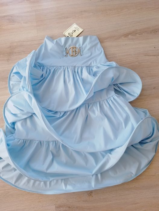 Elegancka długa spódnica z falbanami  baby blue- PF  L /XL r