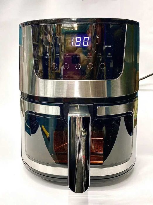 Мощная аэрофритюрница без масла 8 л. Сенсорная Аэрогриль мультипечь