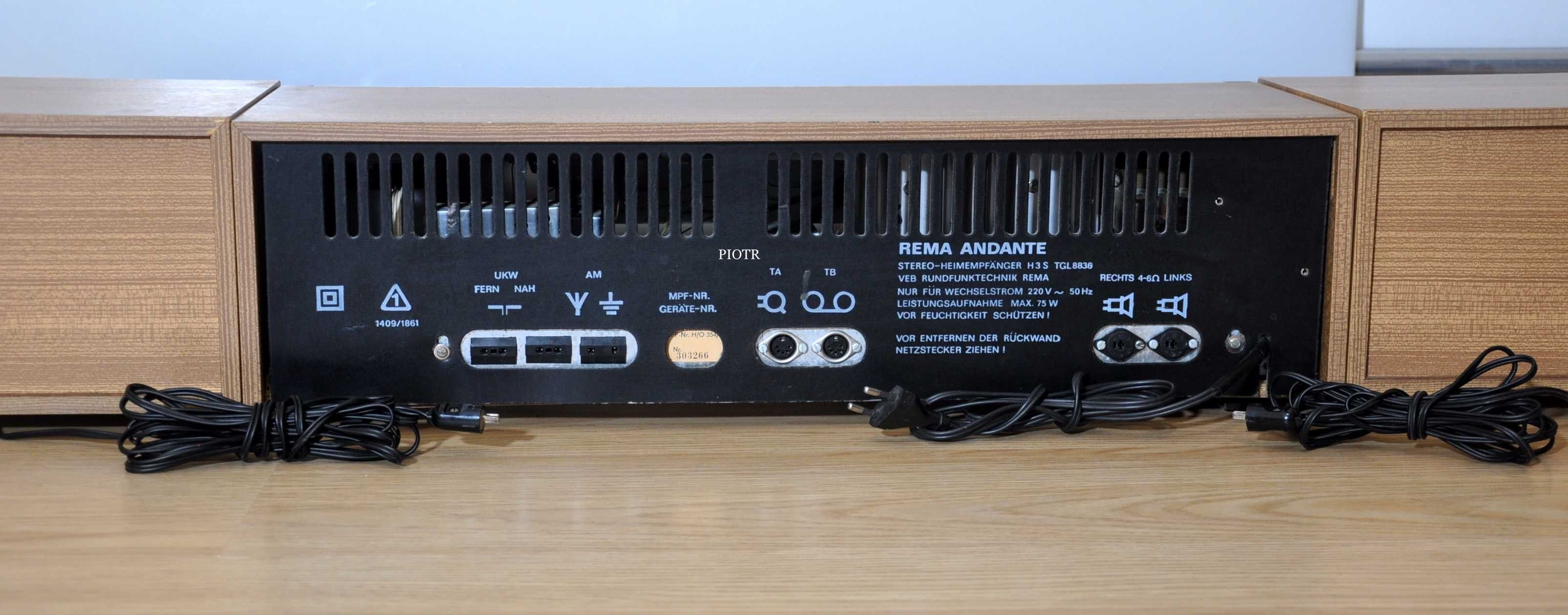 Amplituner REMA ANDANTE 744 Stereo z kolumnami. Oryginał