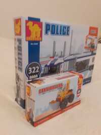 Klocki Dromader 6+Police 23609, 322 szt+Construction 60szt  koparka