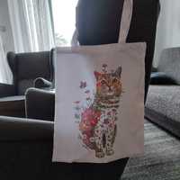 Shopperka torba na ramię eco kocie spotkanie z wiosną