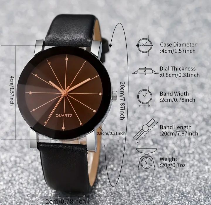 zestaw moda codzienna para zegarek kwarcowy analogowy + BRANSOLETKI