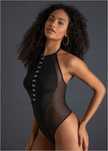 Venus body z siatki ze stringami ouvert ozdobne haftki 44/46.