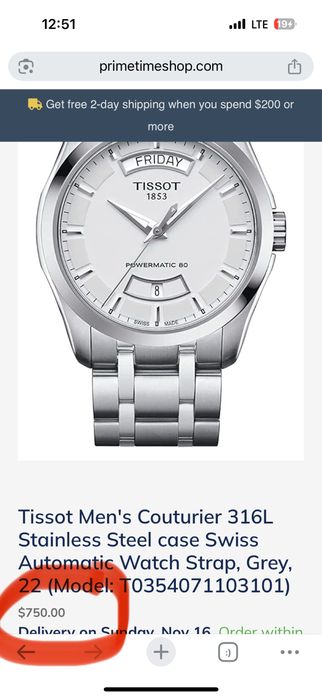 Годинник Tissot Couturier Powermatic 80