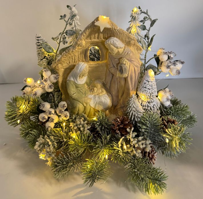 Stroik świąteczny szopka Bożonarodzeniowa Święta Rodzina