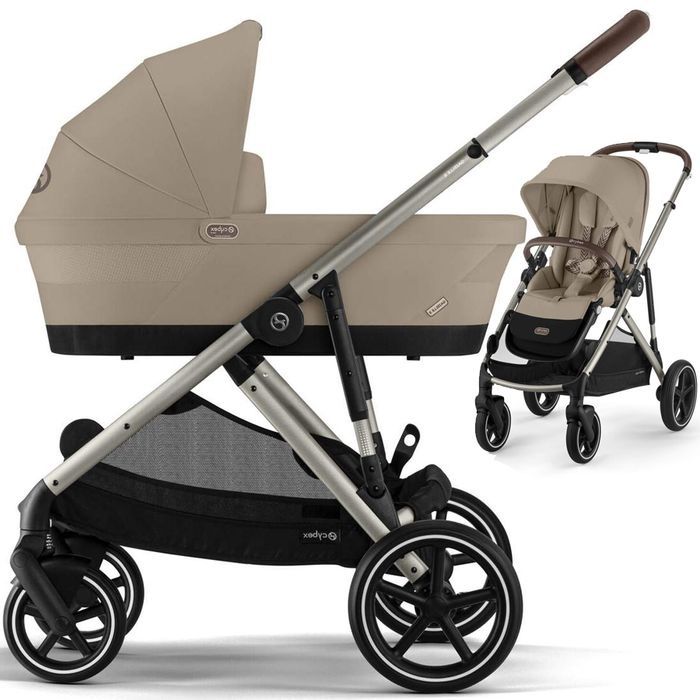 Cybex Gazelle S Almond Beige - wózek 2w1 /  rok po roku / bliźniąt