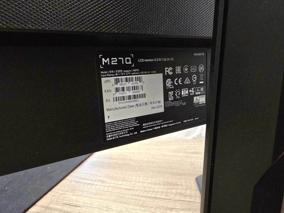 Monitor Gigabyte M27Q 27" 2k 2,560 x 1,440 170hz