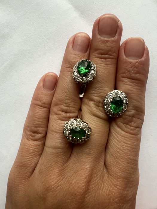 Комплект золото 585 серьги и кольцо