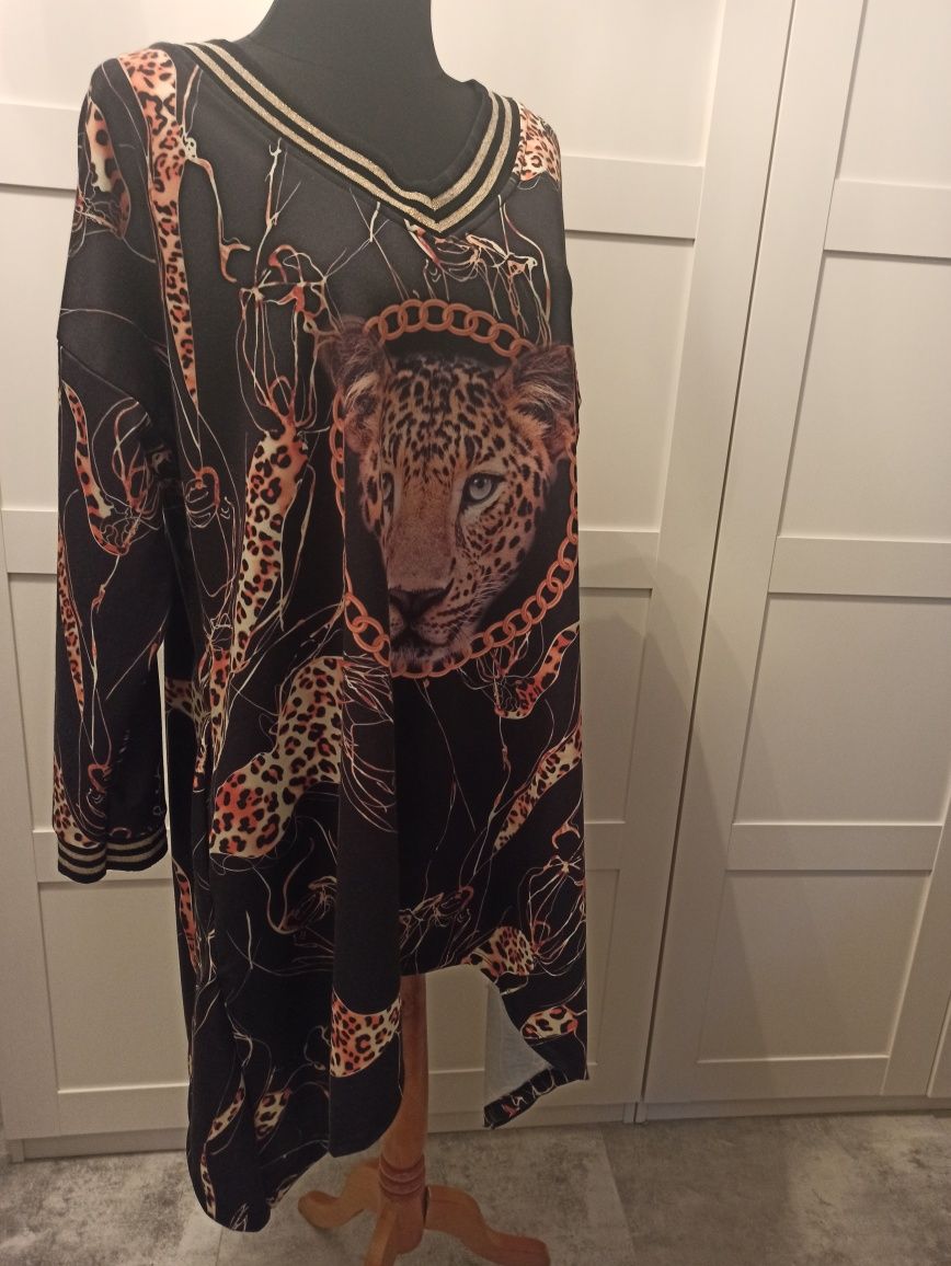 WAWA efektowna sukienka/tunika z rogami 4xl - 5xl