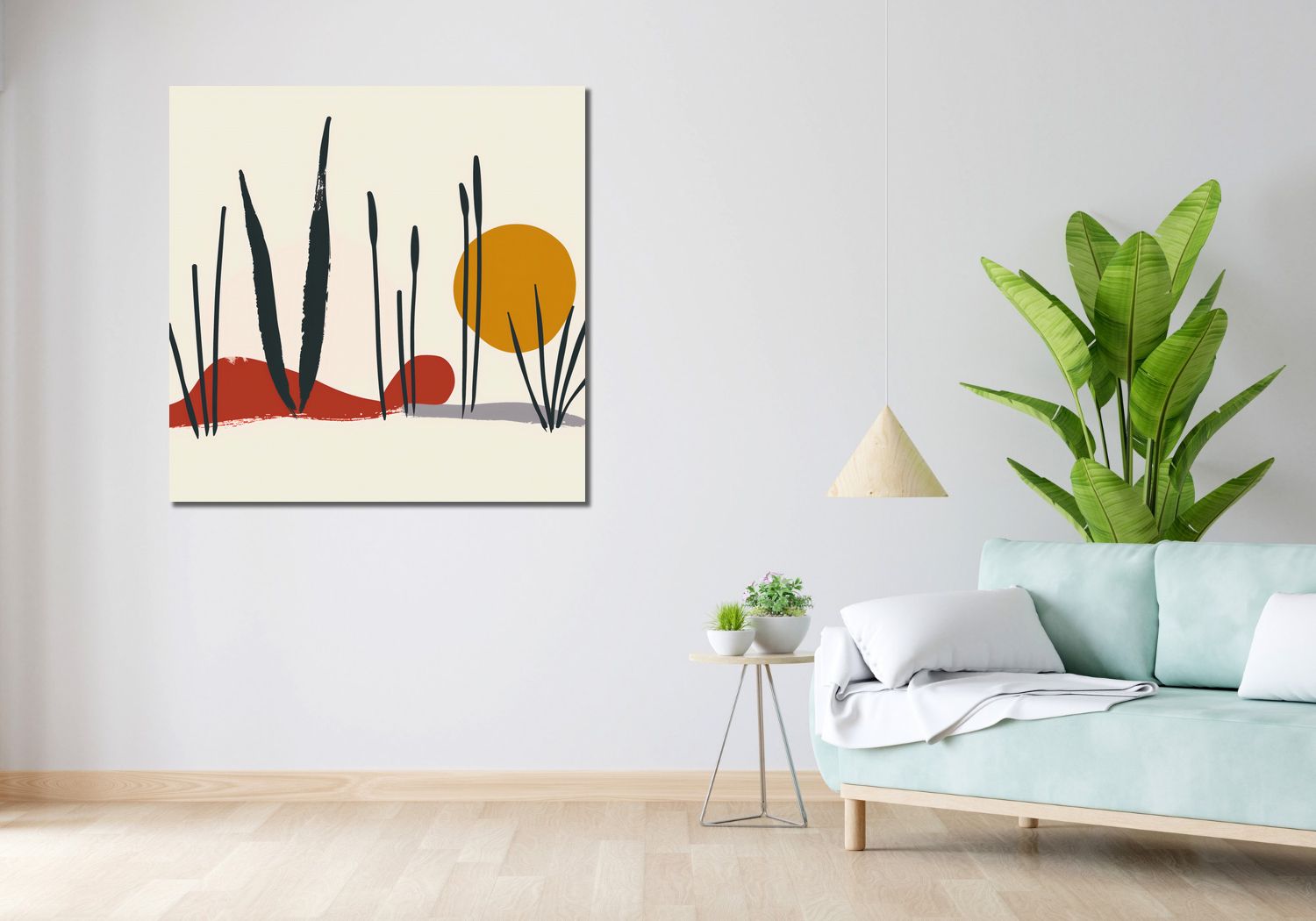Obraz 100x100cm Trzcina przy Zachodzie