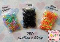 Packs de 250 elásticos para cabelos, em silicone