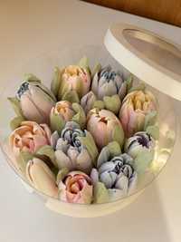Зефірні тюльпани, зефірні квіти, зефірні букети. Коробочки подарункові