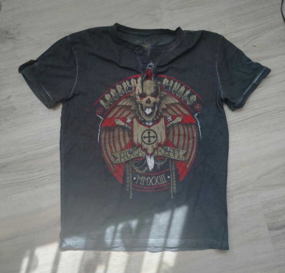 T-Shirt czaszka Rock Rebel Vintage-style