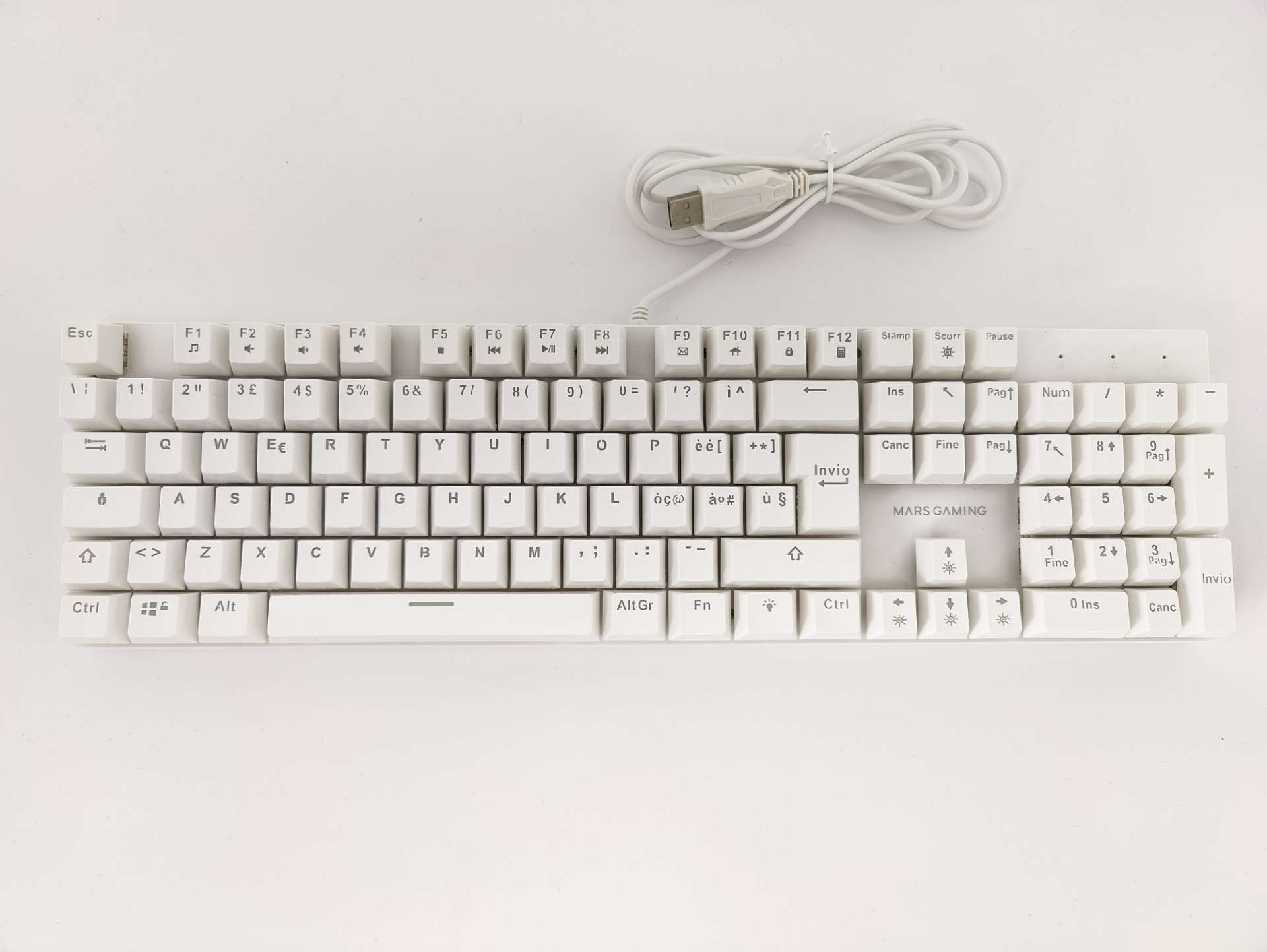 Klawiatura gamingowa mechaniczna  Mars Gaming MK422 biała