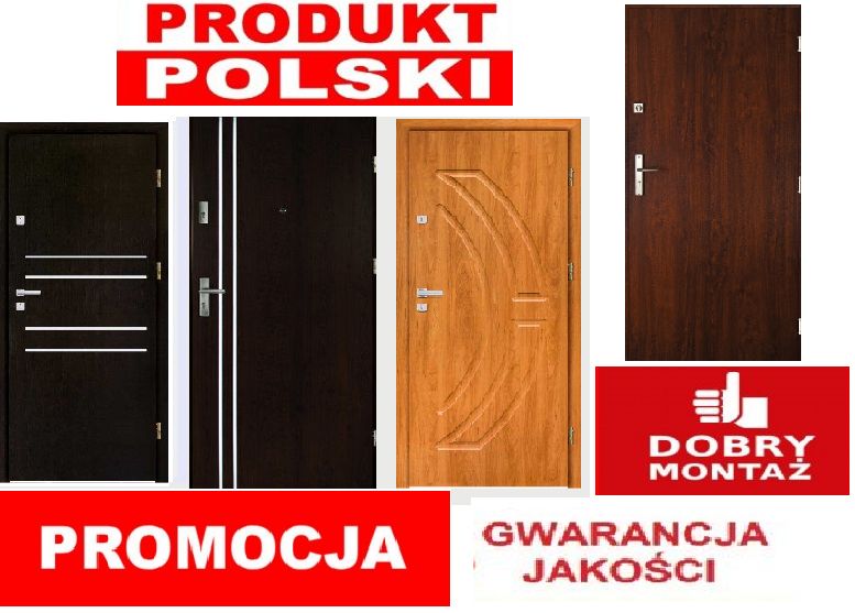 Wewnątrzklatkowe- zewnętrzne drzwi do mieszkania w bloku z MONTAŻEM