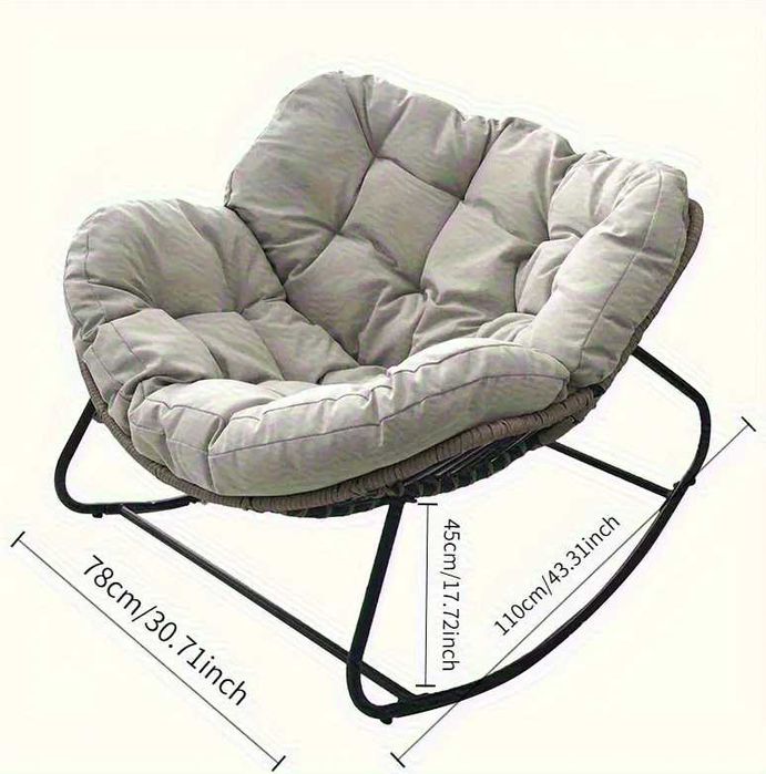 Luksusowe Krzesło bujane Super wygodne idealne do salonu tarasu ogrodu