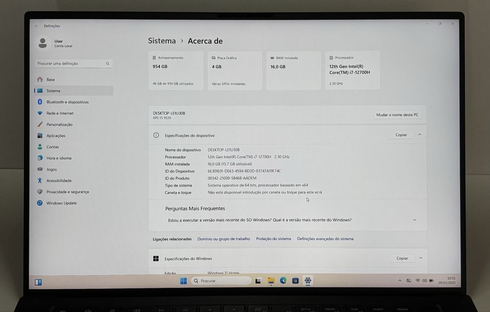 Dell XPS 15 9520 i7 1T