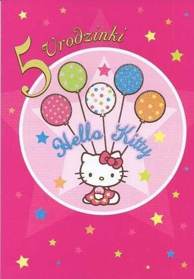 Karnet Hello Kitty z kopertą 5 LAT URODZINY