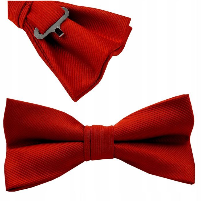 Muszka Mucha Męska Bordowa Elegancka Gruba 12 X 6Cm Poliester 100%