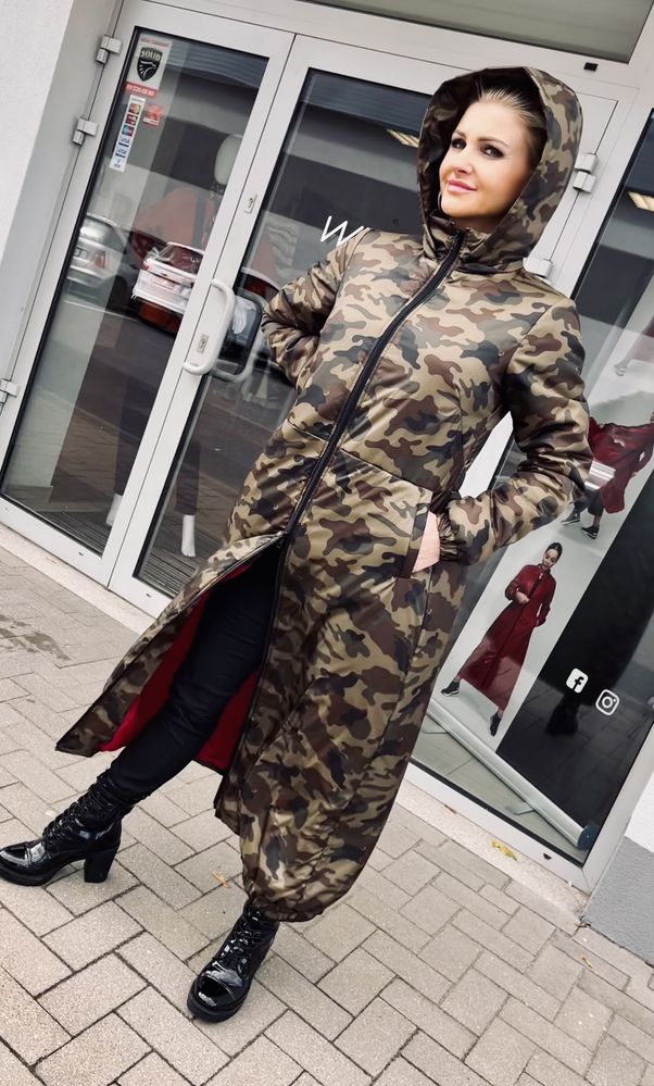 Kurtka maxi plaszcz typu parka M 38/170cm