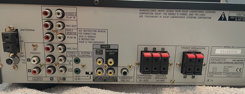 Kenwood KR V6090 5.1 Surround Reciever Audio Video