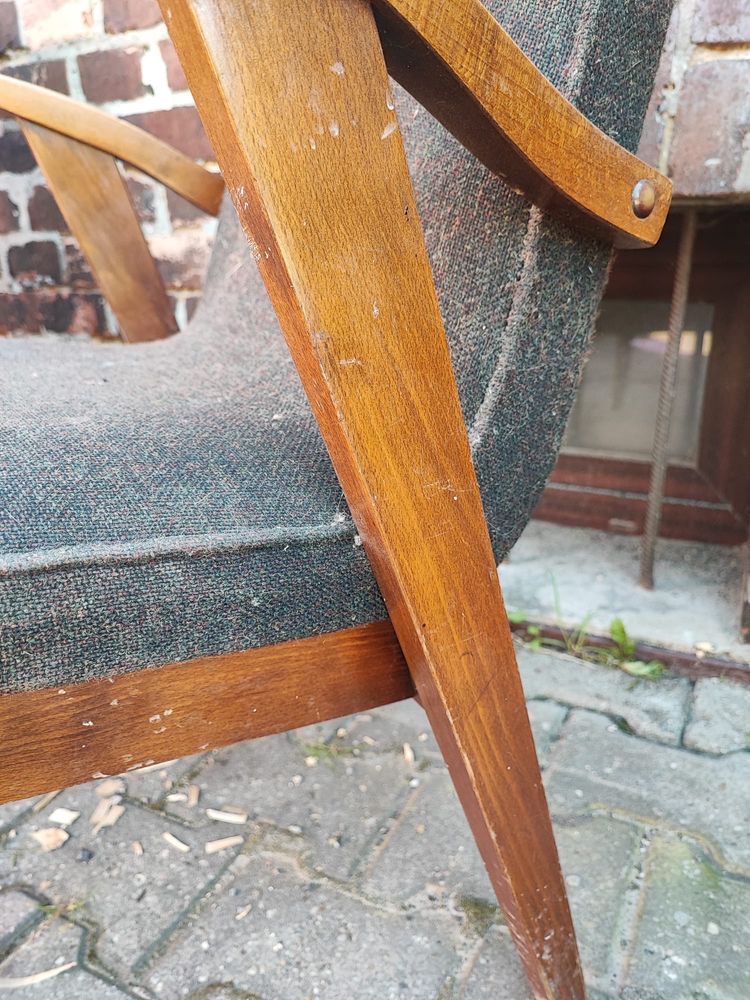 Fotel tapicerowany Puchała 300-123 PRL retro design lisek chierowski H