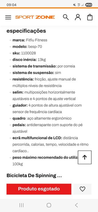 Bicicleta De Spinning Estática