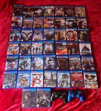 Conjunto de jogos Playstation 4 PS4 e comandos