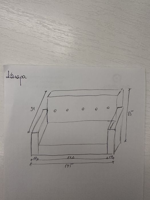 Kanapa dwuosobowa rozkładana z pojemnikiem
