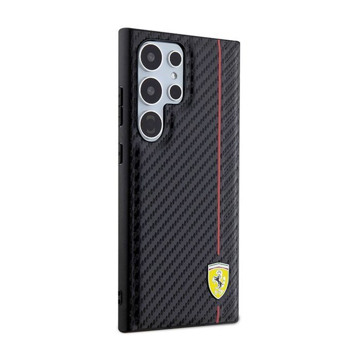 Ferrari Carbon Printed Line - Etui Samsung Galaxy S24 Ultra (Czarny)