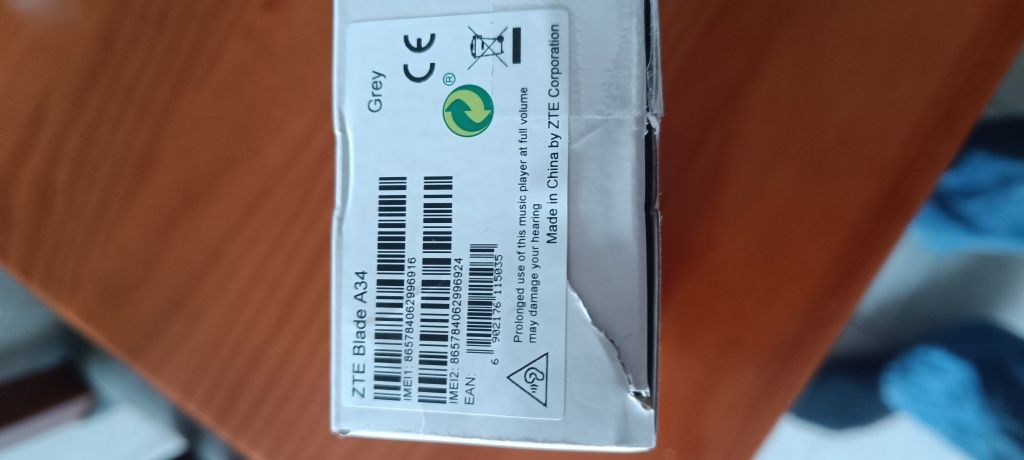 Telemovel  ZTE Blade A34 , novo na caixa,