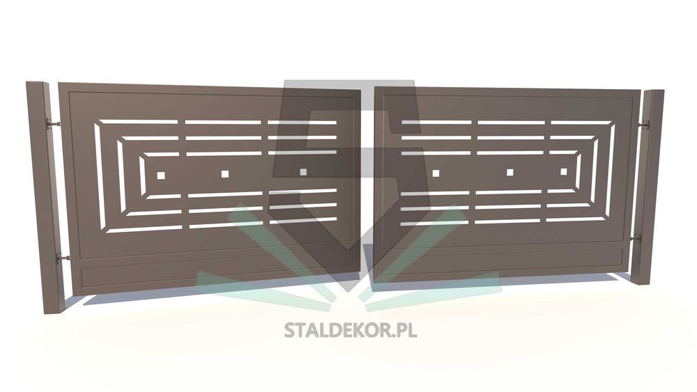 Brama dwuskrzydłowa 5x1,5m wycinana laserowo CNC panelowa.