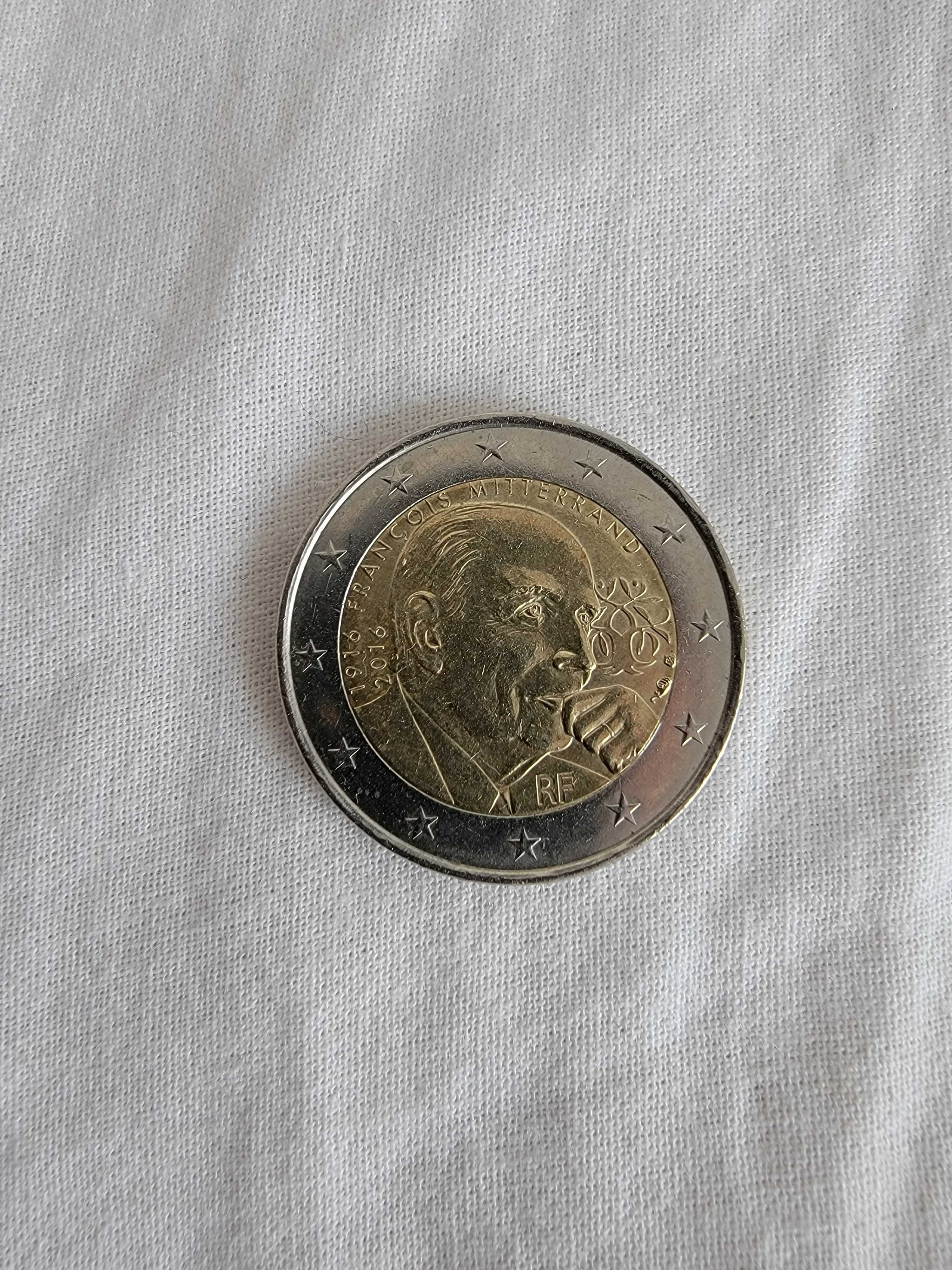 Moeda francesa de 2€ François Mitterrand.