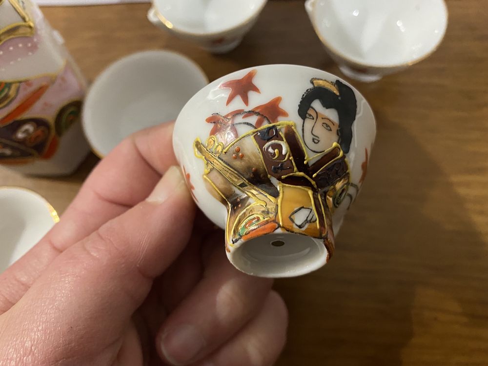 Serviço de cha ou sake japones pintado à mao