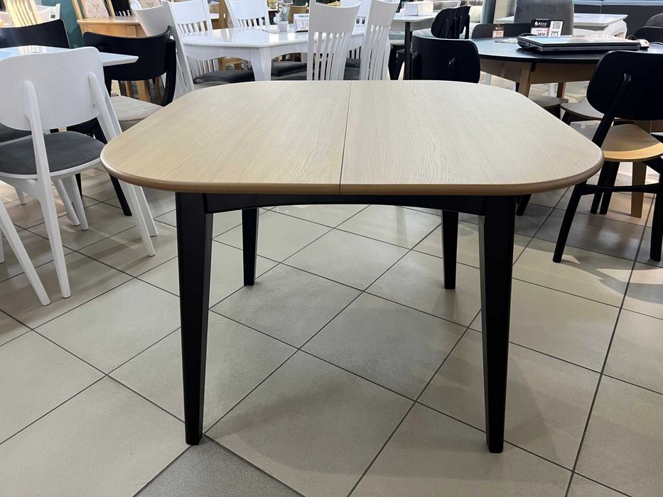 Стіл Ремо 100х100+30 кухонний напівкруглий розкладний буковий на кухню