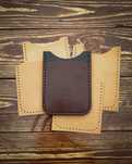 Skórzany portfel ręcznie robiony cardholder portfel na karty handmade