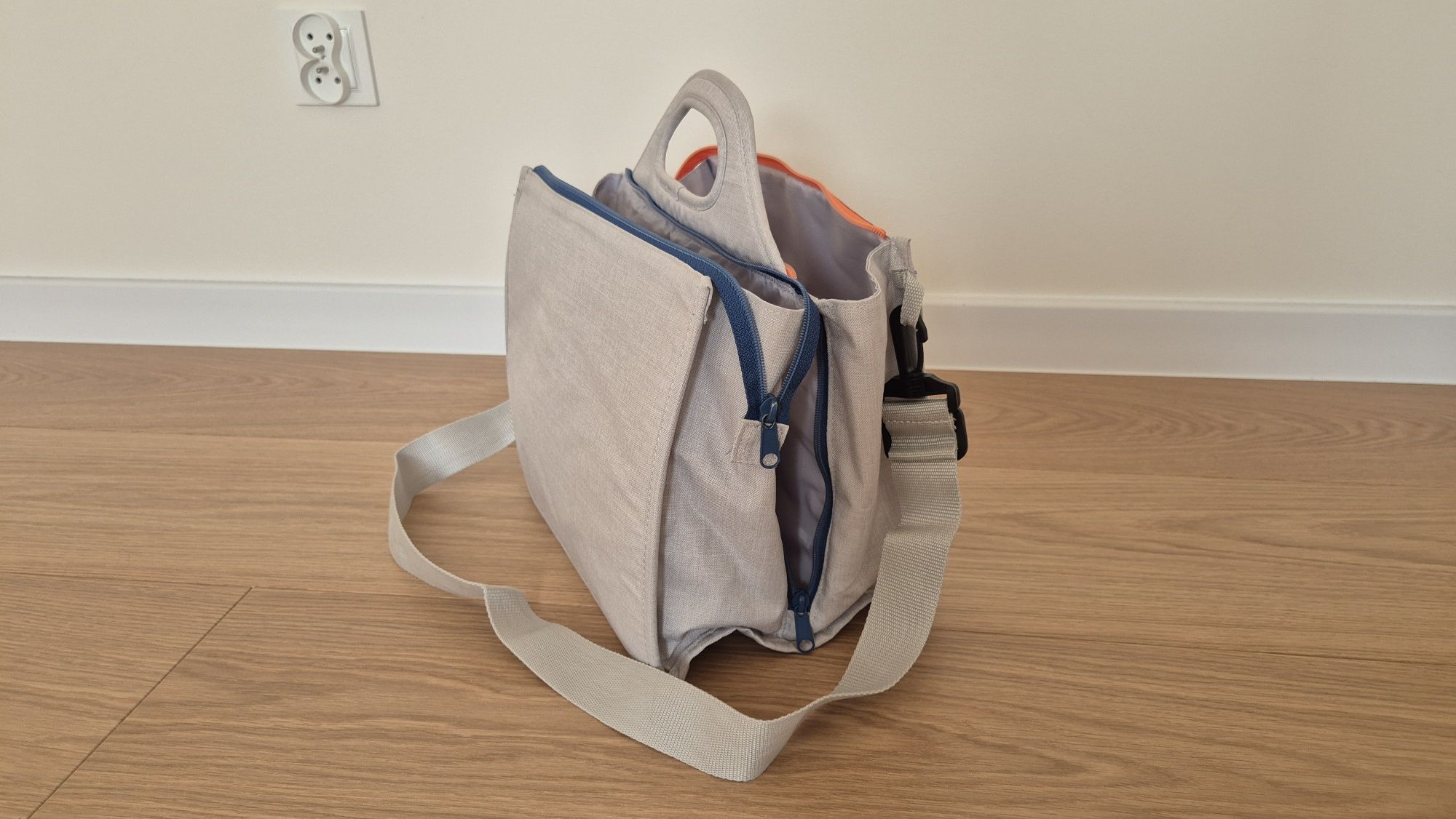 Torba organizer dla mamy i dziecka, szara_Domland IKEA_30x24x25 cm