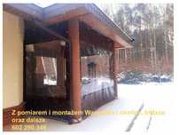 Z pomiarem, montażem, 1 mm osłona z folii przezroczystej na taras