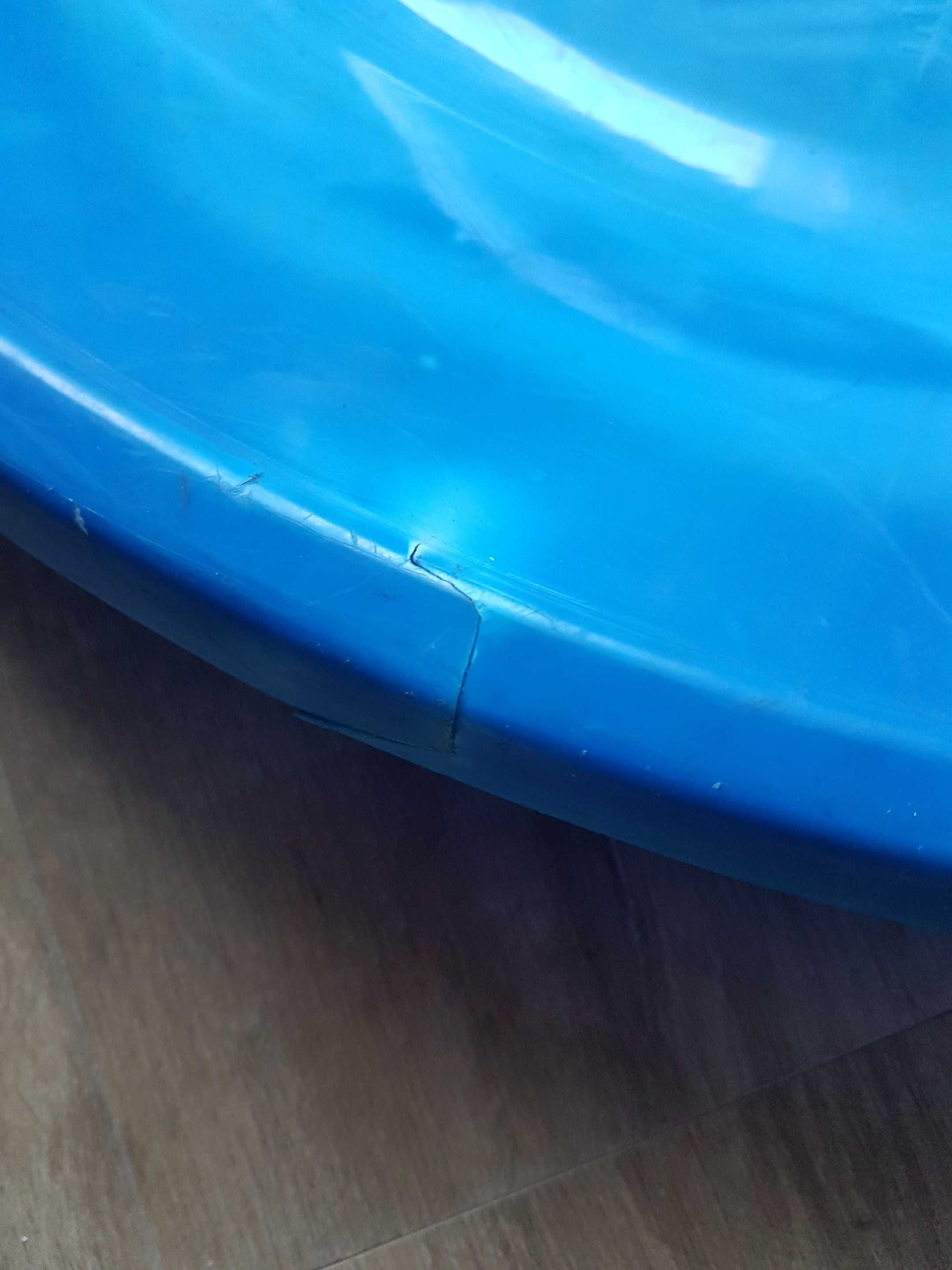 STIGA Sweden plastikowy okrągły ślizgacz śnieżny z rączkami niebieski